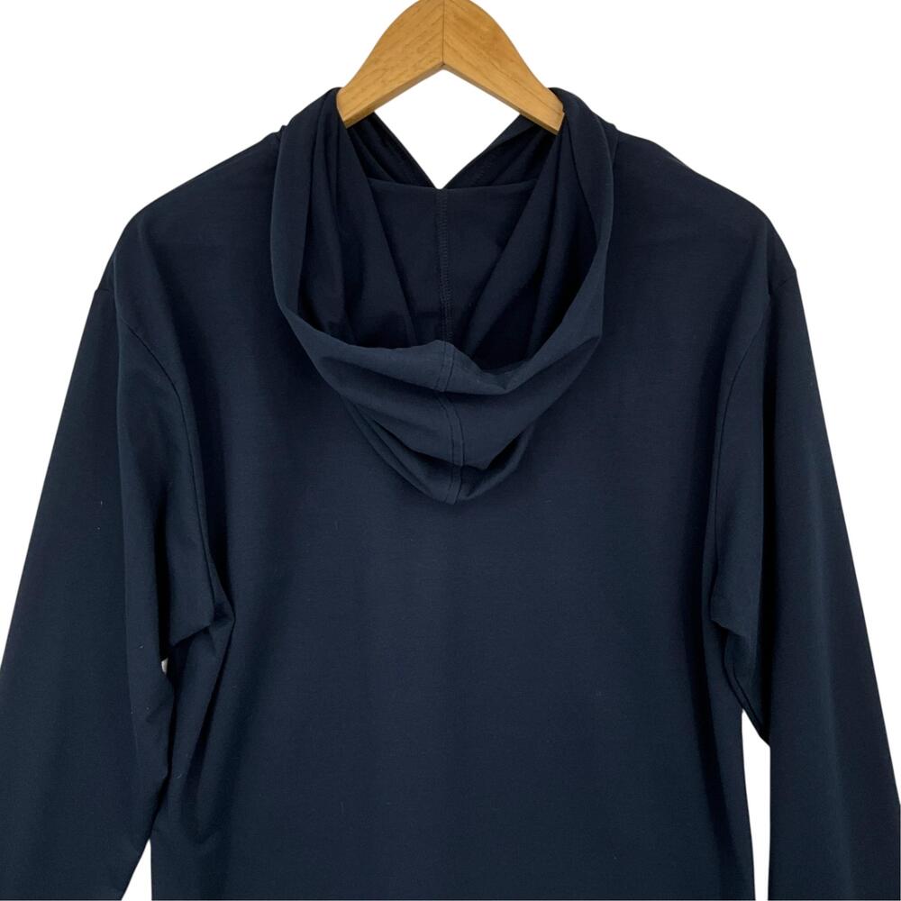 BYLT Hooded Drop Cut Long Sleeve Shirt Mens Large Navy Blue Performance - Picture 5 of 14